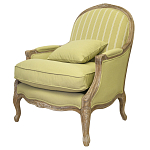 Кресло Ava Classical Armchair green striped flax варинант исполнения - 3 | Loft Concept во Владивостоке