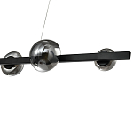 Люстра светодиодная линейная с 6-ю круглыми серыми плафонами Iona Chandelier Black  варинант исполнения - 2 | Loft Concept во Владивостоке