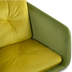 Стул с мягкой обивкой из велюра и подъемно-поворотным механизмом на колесиках Mason Green and Yellow варинант исполнения - 4 | Loft Concept во Владивостоке