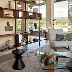 Черный приставной столик из массива AMORPHOUS варинант исполнения - 4 | Loft Concept во Владивостоке