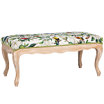 Банкетка из натурального бука золотистая с изображением птиц и цветов Blooming Birds варинант исполнения - 1 | Loft Concept во Владивостоке