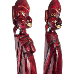 Комплект из 2-х деревянных статуэток Asmat Tall Statuettes Red варинант исполнения - 3 | Loft Concept во Владивостоке