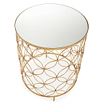 Приставной стол золотой с зеркальной столешницей Golden Symphony варинант исполнения - 1 | Loft Concept во Владивостоке