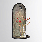 Настенный светильник зеленого цвета с черной рамкой овальной формы с полкой Herbarium  варинант исполнения - 2 | Loft Concept во Владивостоке