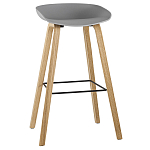 Барный стул на ножках из натурального дерева Boras Grey варинант исполнения - 1 | Loft Concept во Владивостоке