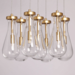 Люстра с 7-ю прозрачными плафонами из стекла в форме капли Lucid Rain  варинант исполнения - 4 | Loft Concept во Владивостоке