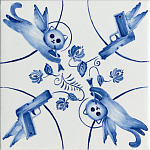 Плитка с узором 2 кота 2 пистолета варинант исполнения - 1 | Loft Concept во Владивостоке