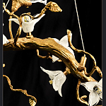 Люстра в виде золотой ветки с цветами и птичками Marvelous Garden варинант исполнения - 12 | Loft Concept во Владивостоке