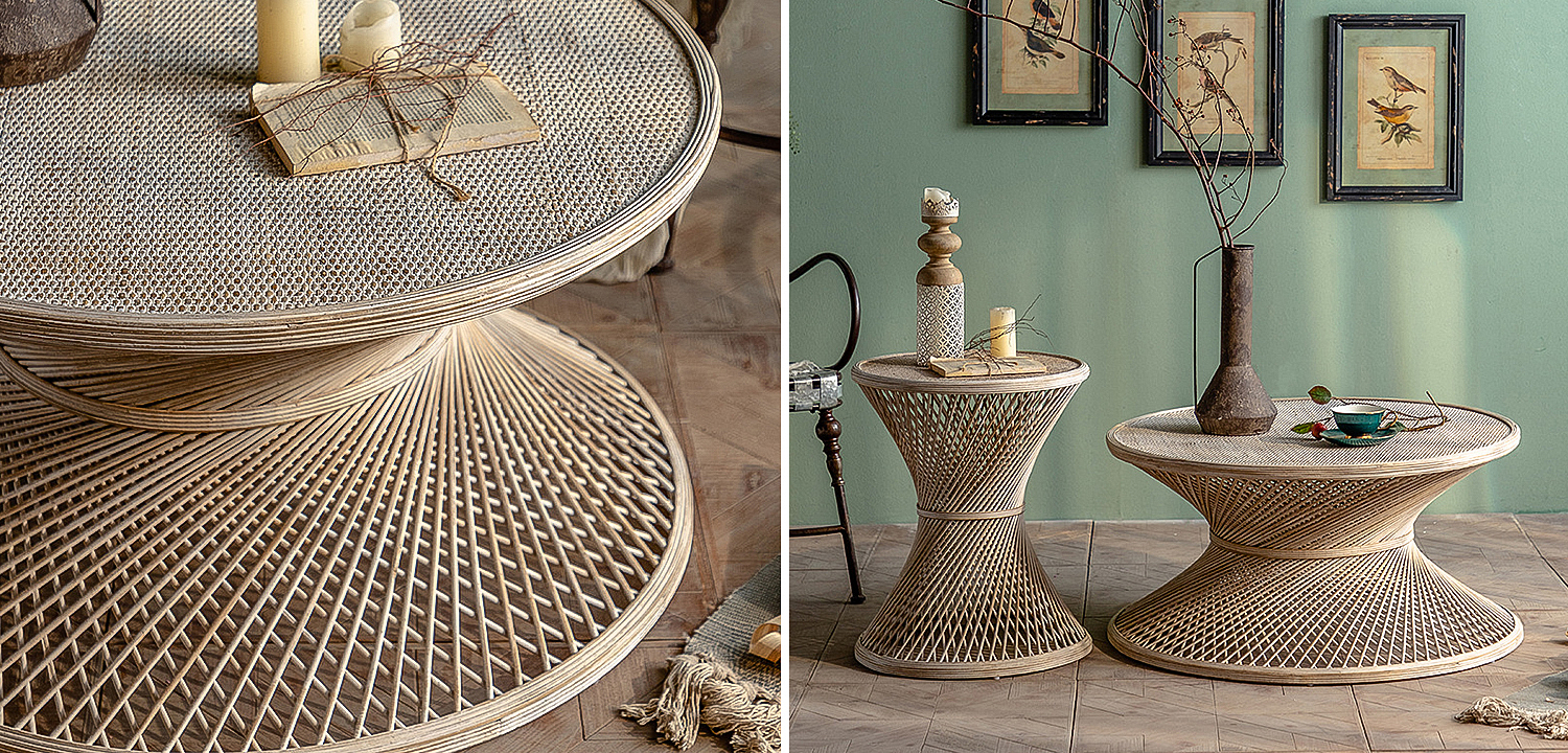 Кофейный стол Zaire Wicker Coffee Table Light Кофейный стол Zaire Wicker Coffee Table Light - Loft-Concept во Владивостоке