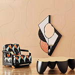 Дизайнерский журнальный стол округлой формы чёрный с золотой столешницей Fufem варинант исполнения - 1 | Loft Concept во Владивостоке