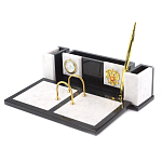 Настольный письменный набор из белого мрамора и змеевика Marble Accessory варинант исполнения - 2 | Loft Concept во Владивостоке