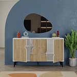 Комод с 3-мя дверцами и выдвижным ящиком цвета светлый дуб SPARK CONSOLE WHITE варинант исполнения - 2 | Loft Concept во Владивостоке