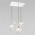 Люстра подвесная 3 лампы с прозрачными стеклянными шарами и золотыми деталями Giopato & Coombes варинант исполнения - 3 | Loft Concept во Владивостоке