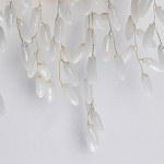 Бра золотого цвета с ветвями и белыми овальными стеклянными подвесками Droplet Chandelier варинант исполнения - 5 | Loft Concept во Владивостоке