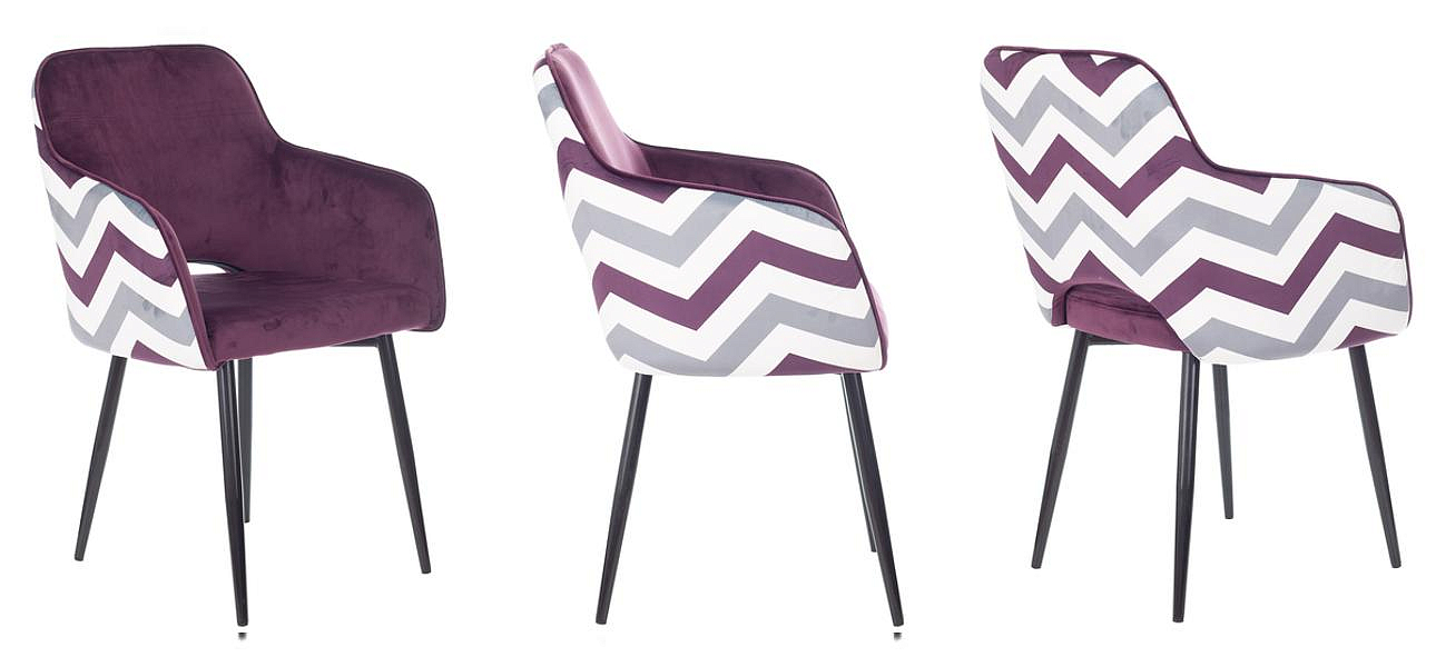 Стул SHARRON Chair Сливовый Зигзаг Стул SHARRON Chair Сливовый Зигзаг - Loft-Concept во Владивостоке