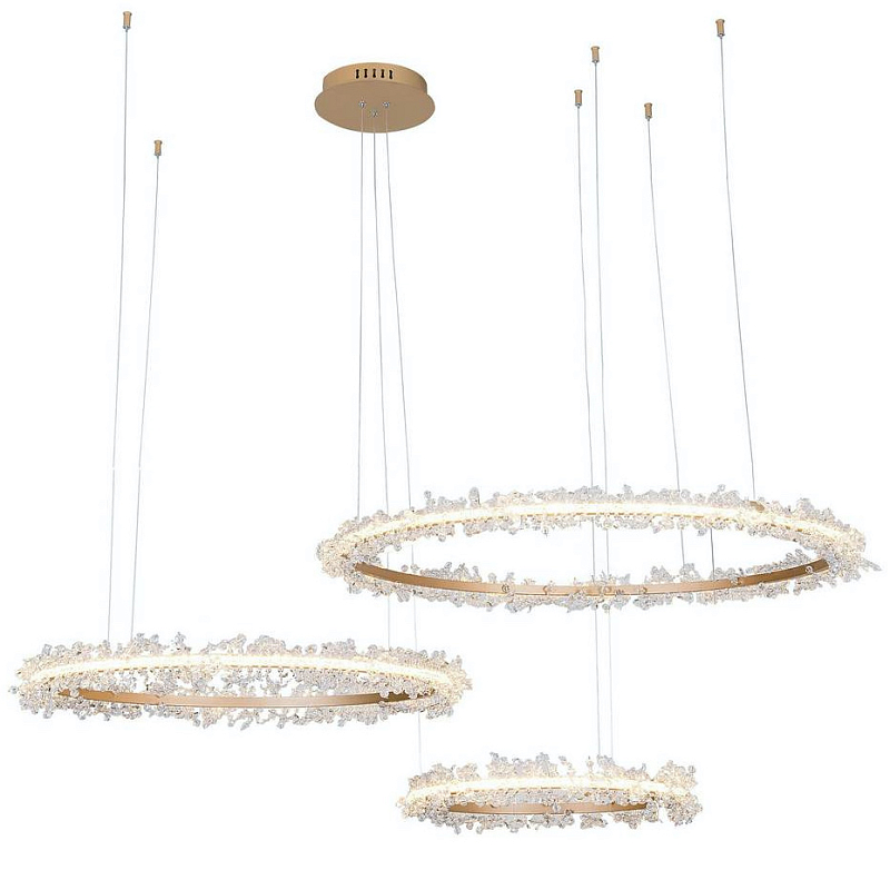 Люстра Shining Rings Trio Золотой Прозрачный во Владивостоке | Loft Concept 