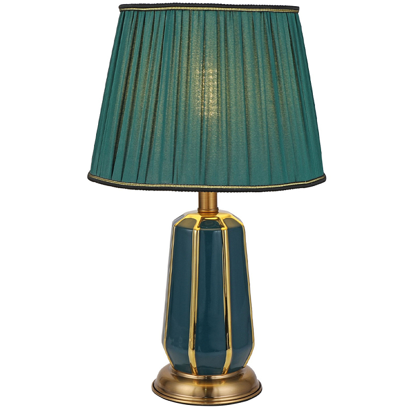 Настольная лампа с абажуром Celestina Lampshade Table Lamp Green Золотой Зеленый Настольная лампа с абажуром Celestina Lampshade Table Lamp Green Золотой Зеленый во Владивостоке | Loft Concept