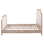 Кровать двуспальная светло-бежевая с основанием из массива дуба с мягким изголовьем Flax Beds варинант исполнения - 2 | Loft Concept во Владивостоке