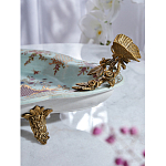 Блюдо овальное из голубого фарфора с ручками в виде бабочек и цветочным рисунком Blue Garden варинант исполнения - 5 | Loft Concept во Владивостоке