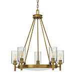  Люстра с 5-ю цилиндрическими плафонами из стекла с пузырьками Hinkley варинант исполнения - 7 | Loft Concept во Владивостоке