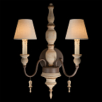 Бра с двумя конусовидными белыми тканевыми абажурами Terrain варинант исполнения - 2 | Loft Concept во Владивостоке