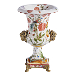 Ваза из фарфора с бронзовыми Овнами Bronze Aries варинант исполнения - 1 | Loft Concept во Владивостоке