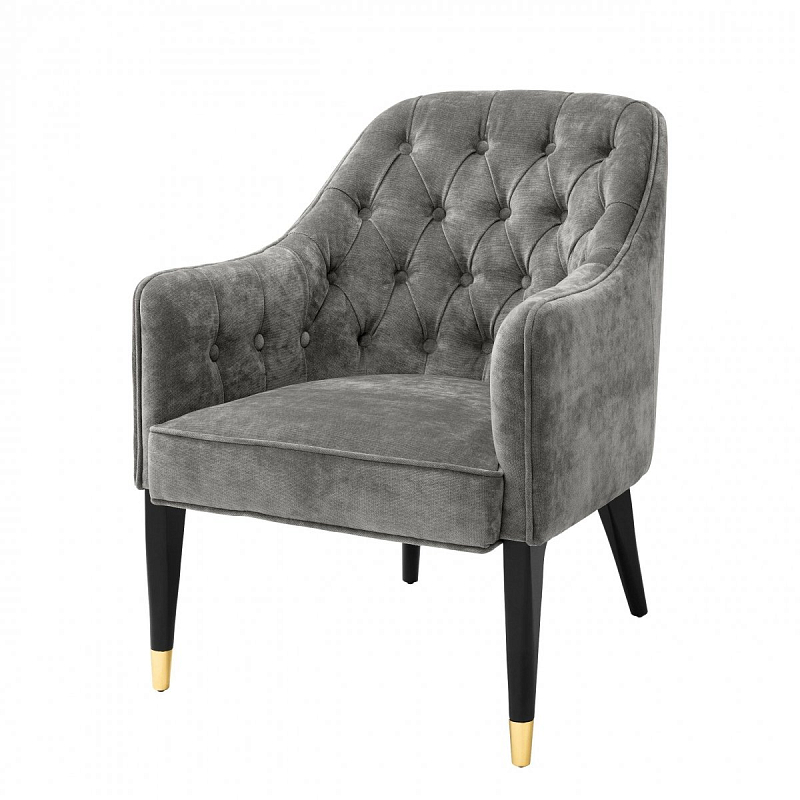 Кресло Eichholtz Chair Cyrus Grey Серый Черный Кресло Eichholtz Chair Cyrus Grey Серый Черный во Владивостоке | Loft Concept