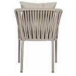 Стул серо-бежевый с декоративным плетением на спинке и подлокотниках Chair Weave варинант исполнения - 4 | Loft Concept во Владивостоке