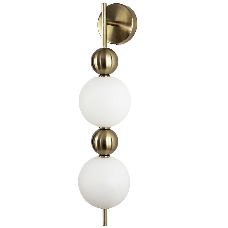 Бра с плафонами шарами из акрила и металла Crystal Globule Spheres Wall Lamp Латунь Белый Бра с плафонами шарами из акрила и металла Crystal Globule Spheres Wall Lamp Латунь Белый во Владивостоке | Loft Concept
