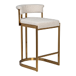 Стул барный букле бежевый с каркасом цвета матовое золото Tactility варинант исполнения - 2 | Loft Concept во Владивостоке