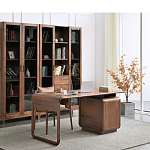 Стол рабочий округлой формы с 3-мя ящиками  Working Moonnut Table варинант исполнения - 3 | Loft Concept во Владивостоке