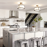 Потолочный светильник со светлым текстильным абажуром Hinkley варинант исполнения - 6 | Loft Concept во Владивостоке