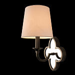 Бра с белым текстильным абажуром и декоративным основанием в виде четырехлистника с зеркальной вставкой Vitorino варинант исполнения - 2 | Loft Concept во Владивостоке