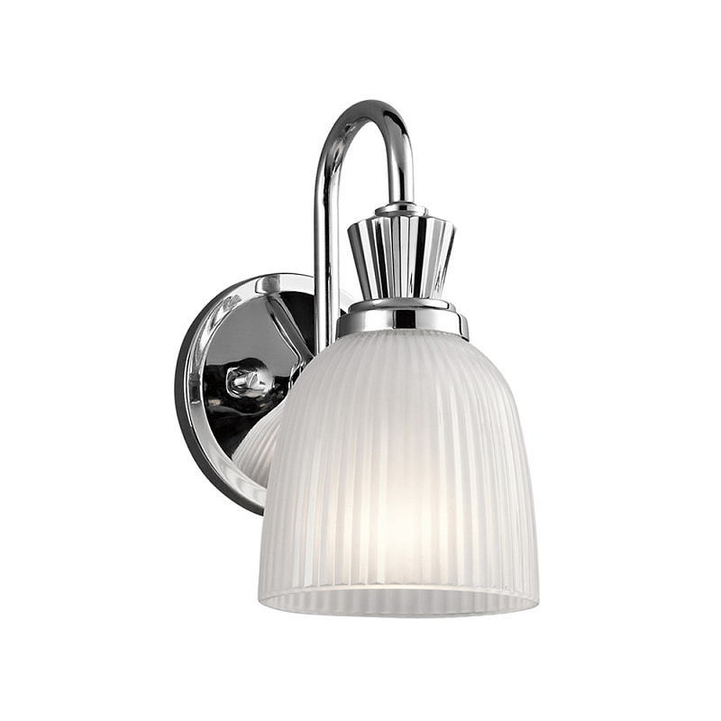 Бра с матовым ребристым плафоном в форме колокола Kichler Хром Белый во Владивостоке | Loft Concept 