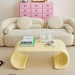 Дизайнерский журнальный стол жёлтый округлой формы Bonyn варинант исполнения - 2 | Loft Concept во Владивостоке