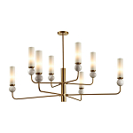 Люстра на штанге с 8-ю цилиндрическими матовыми плафонами и шарами из камня Orb Essence варинант исполнения - 1 | Loft Concept во Владивостоке