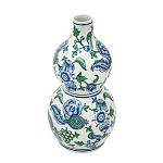 Ваза фигурная с сине-зелеными узорами распустившихся цветов Blossoming Spring варинант исполнения - 2 | Loft Concept во Владивостоке