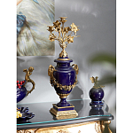 Подсвечник из темно-синего фарфора с бронзовыми элементами и цветами Eden Garden варинант исполнения - 2 | Loft Concept во Владивостоке