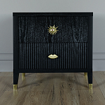 Тумба прикроватная с двумя ящиками Elsa Dreams Black варинант исполнения - 4 | Loft Concept во Владивостоке