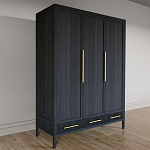 Большой Шкаф Primo Черный дуб с 3 дверьми и 3 выдвижными ящиками варинант исполнения - 4 | Loft Concept во Владивостоке