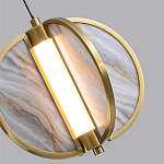 Подвесной светильник с круглым плафоном из искусственного алебастра в бронзовой оправе Marbella варинант исполнения - 5 | Loft Concept во Владивостоке