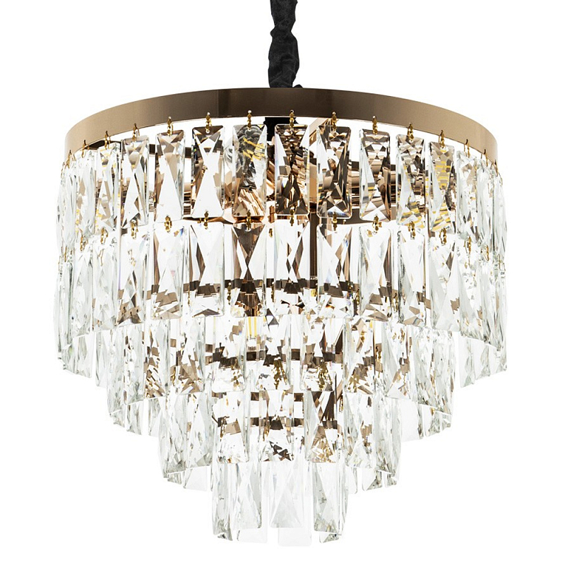 Люстра с прямоугольными хрустальными подвесками Lunet Crystal Rectangulars Chandelier 6 Золотой Прозрачное Стекло Люстра с прямоугольными хрустальными подвесками Lunet Crystal Rectangulars Chandelier 6 Золотой Прозрачное Стекло во Владивостоке | Loft Concept