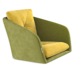 Стул с мягкой обивкой из велюра и подъемно-поворотным механизмом на колесиках Mason Green and Yellow варинант исполнения - 2 | Loft Concept во Владивостоке