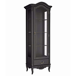 Витрина черная однодверная из массива бука с 4-мя полками и ящиком Black Provence варинант исполнения - 2 | Loft Concept во Владивостоке