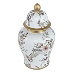 Ваза с нежным цветочным узором в пастельных тонах и крышкой с золотым акцентом Chinoiserie Ceramics варинант исполнения - 1 | Loft Concept во Владивостоке