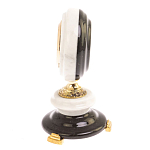 Часы настольные бронзовые из натуральных камней Мрамор и Змеевик Stone Clock варинант исполнения - 3 | Loft Concept во Владивостоке