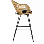 Стул барный с ротанговым плетением Half Bar Chair with Wicker с подлокотниками варинант исполнения - 3 | Loft Concept во Владивостоке