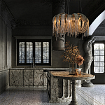 Люстра круглая подвесная с металлическими дугами и длинными цепочками 80 см Atlantis Chain варинант исполнения - 9 | Loft Concept во Владивостоке