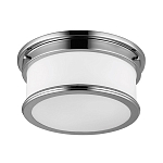 Потолочный светильник для ванных комнат цвета хром с вытянутым плафоном из молочного стекла Feiss варинант исполнения - 1 | Loft Concept во Владивостоке