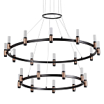 Люстра подвесная с двумя круглыми ярусами и цилиндрическими плафонами Arnaut Light варинант исполнения - 1 | Loft Concept во Владивостоке